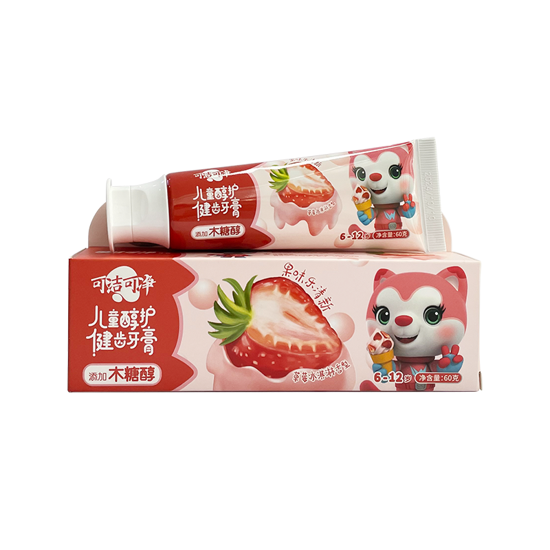 Saveuse de fraise 6-12 ans Les dents saines contiennent du dentifrice pour enfants xylitol
